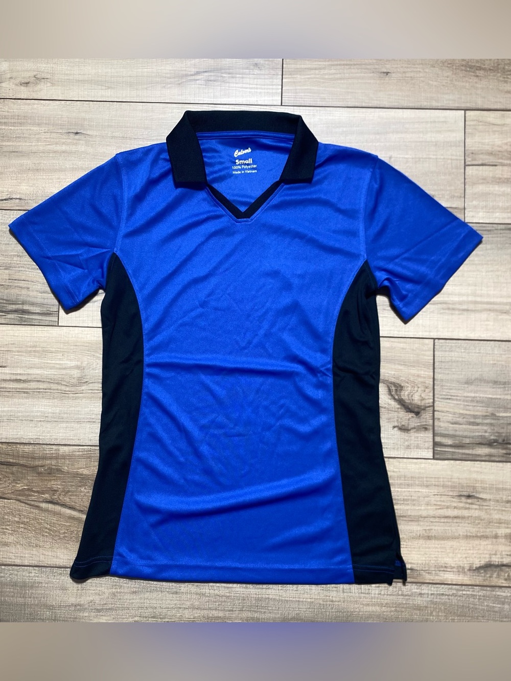 Culvers Womens Employee Uniform Short Sleeve Polo Shirt Size Small Blue & Black